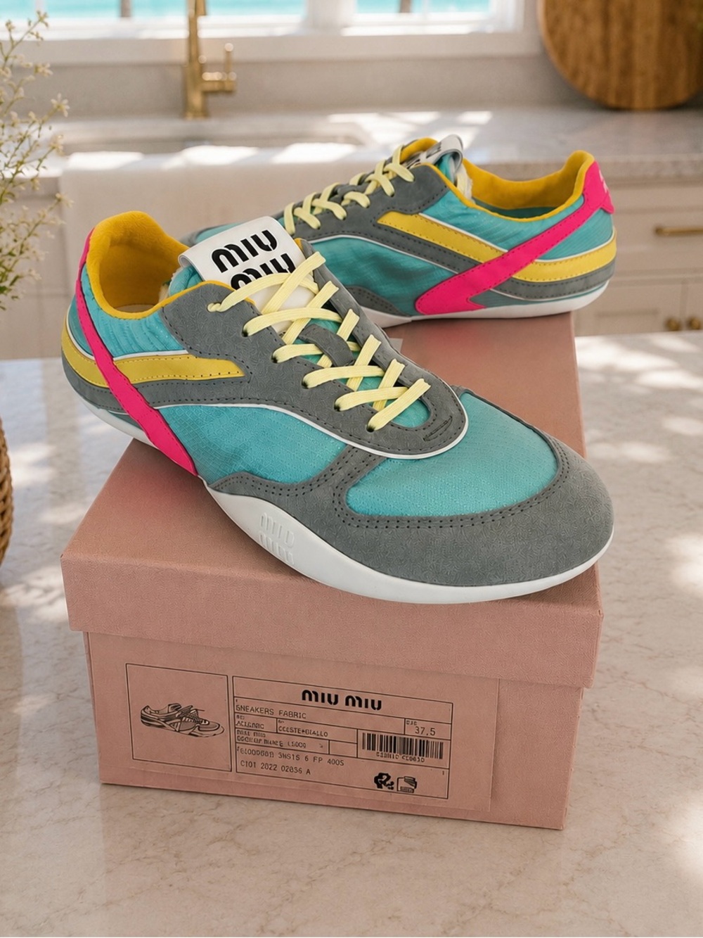 Miu Miu Sneakers EU 37.5 NIB Miami Barbie Coastal Vibes